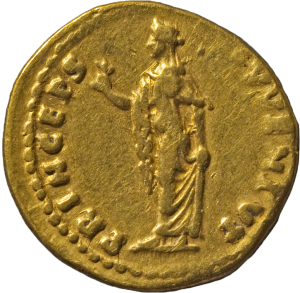 Vespasianus für Domitianus, Aureus